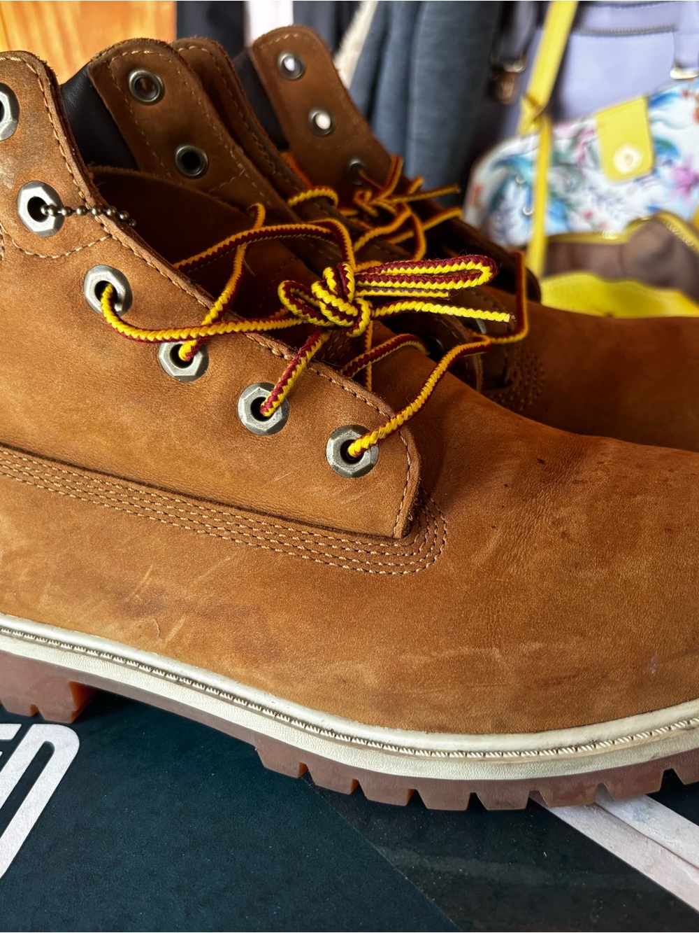 Timberland Wheat Brown Leather Work Boots Lightly Used